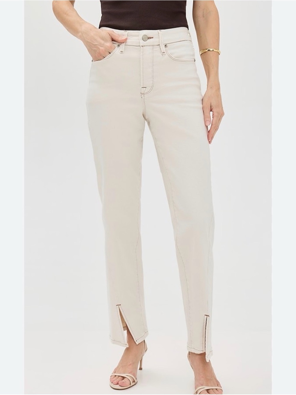 Good American High-Rise Straight Jeans in Pearl color - Picture 1 of 10